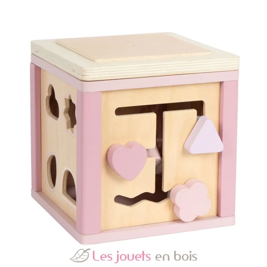 Cube de motricité en bois rose - Small Foot