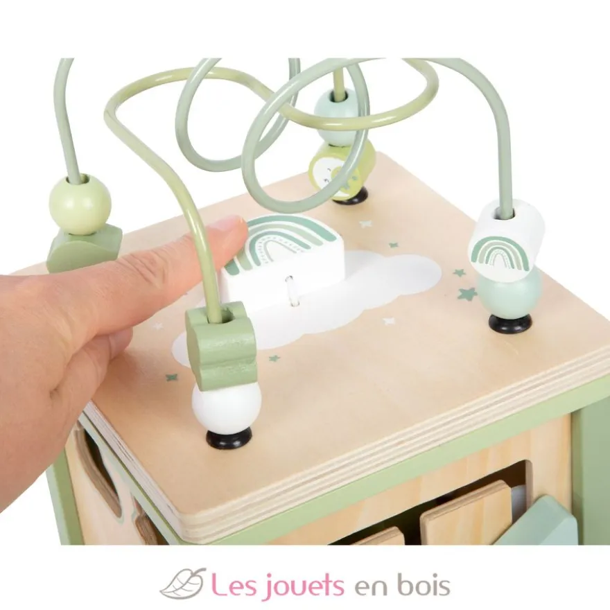 Cube de motricité en bois vert - Small Foot