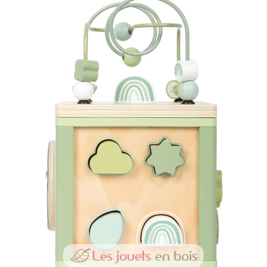 Cube de motricité en bois vert - Small Foot