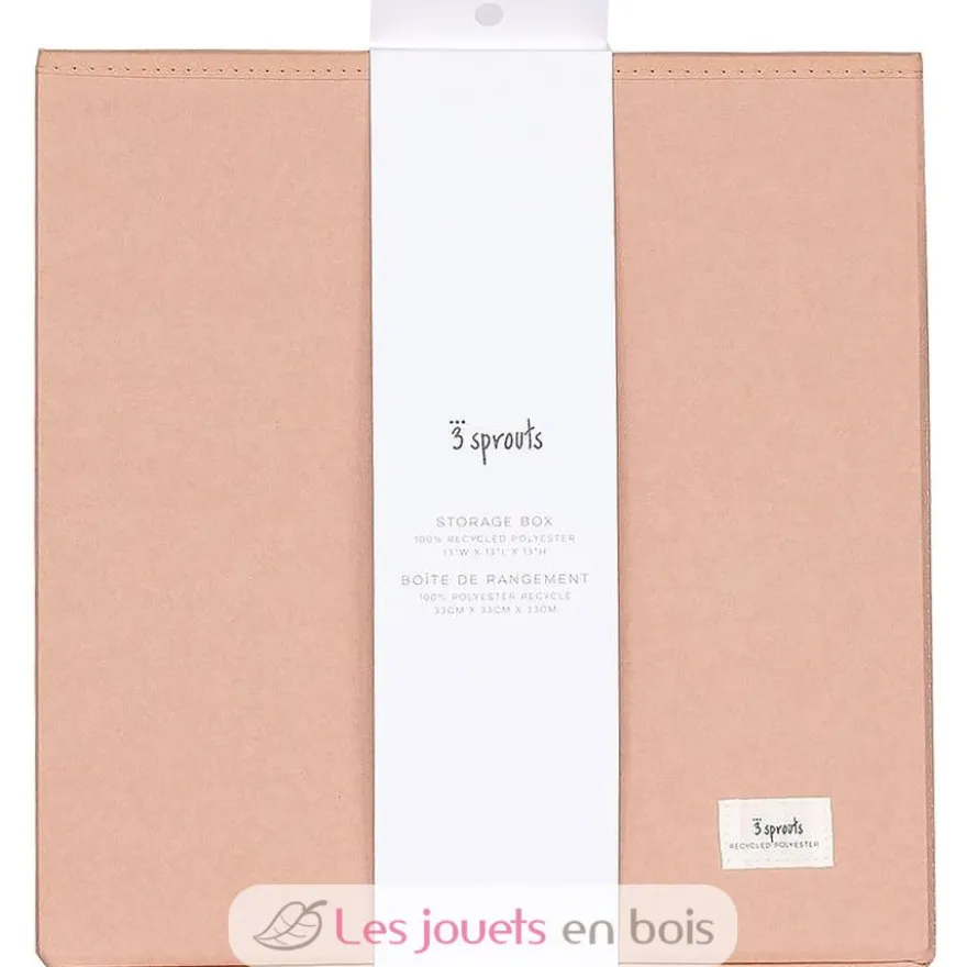 Cube de rangement recyclé uni argile - 3 Sprouts