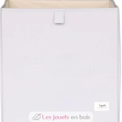 Cube de rangement recyclé uni gris clair - 3 Sprouts