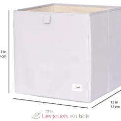 Cube de rangement recyclé uni gris clair - 3 Sprouts