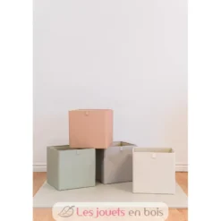 Cube de rangement recyclé uni gris clair - 3 Sprouts