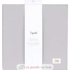 Cube de rangement recyclé uni gris clair - 3 Sprouts