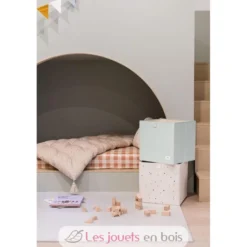 Cube de rangement recyclé uni vert - 3 Sprouts