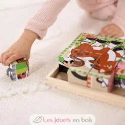 Cubes en bois animaux de la ferme - Melissa & Doug