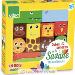 Cubes sonores animaux de la savane - Vilac