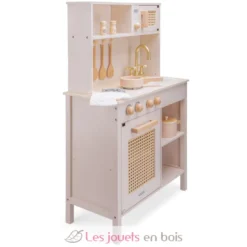 Cuisine en bois et rotin rose - New Classic Toys
