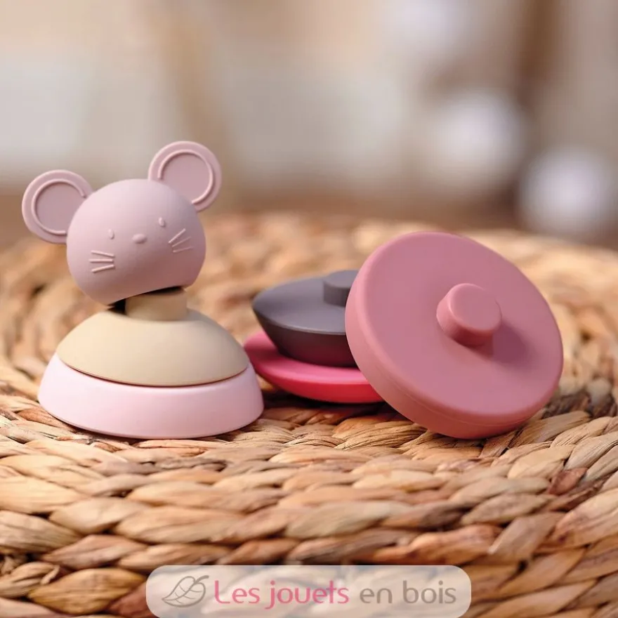 Culbuto empilable souris rose - Nattou