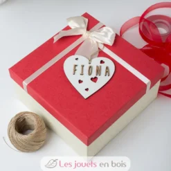 Cœur de Noël personnalisable bois blanc - Vintiun