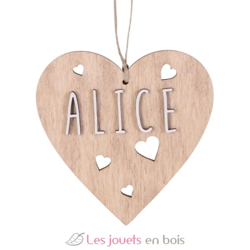 Cœur de Noël personnalisable bois naturel - Vintiun