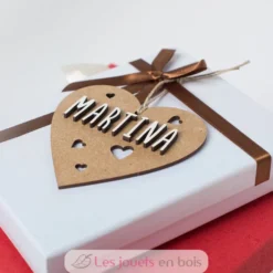 Cœur de Noël personnalisable bois naturel - Vintiun