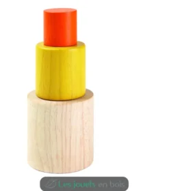Cylindres imbriqués jaune orange Plan Toys