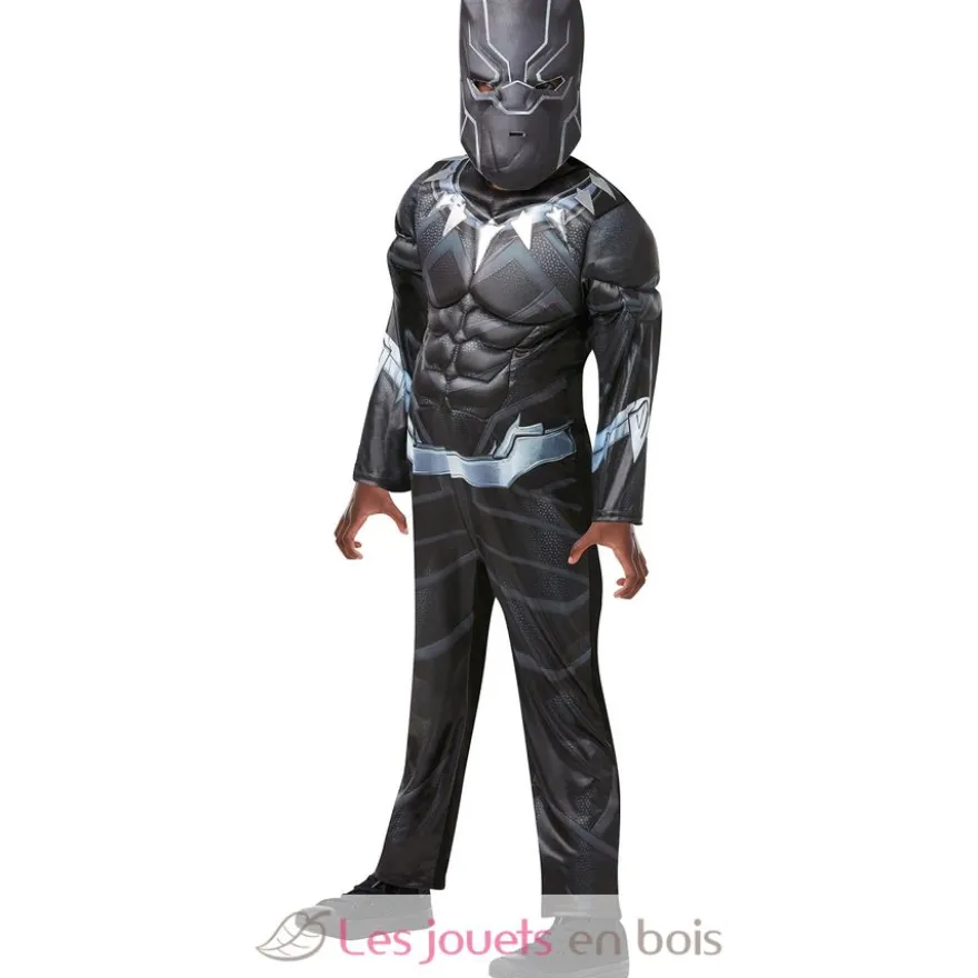 Déguisement Black Panther avec muscles 7-8 ans - Rubies