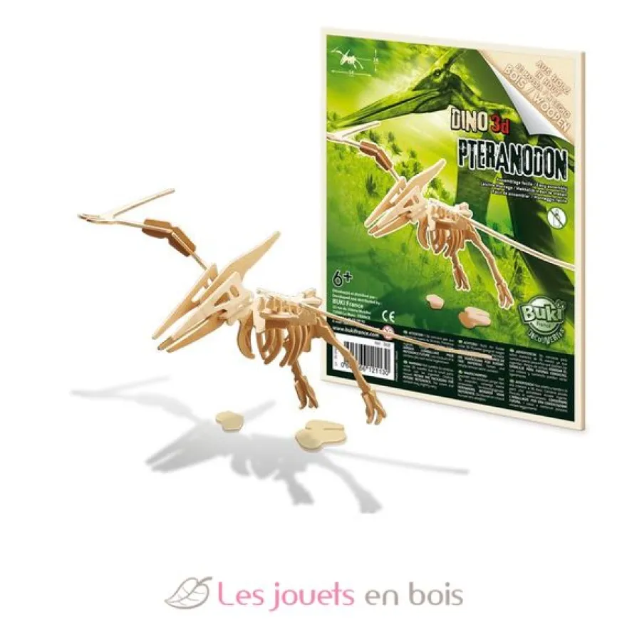 6 dinosaures en bois à assembler - Buki France