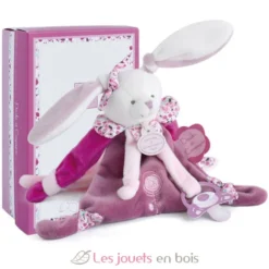 Doudou attache-sucette Cerise le lapin - Doudou et Compagnie