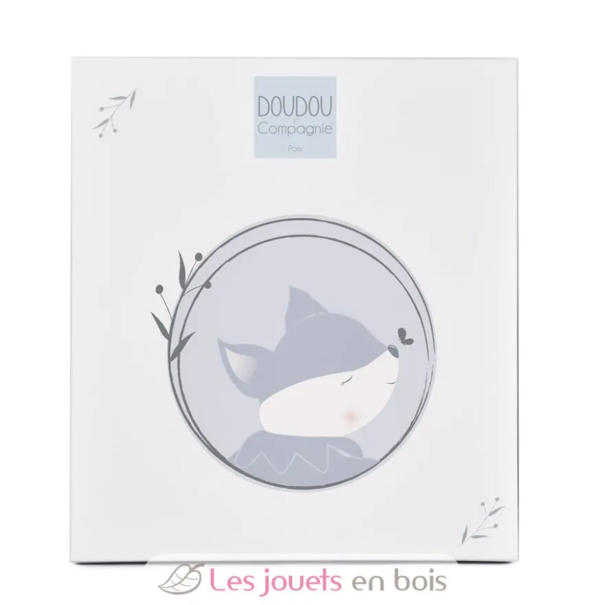 Doudou attache sucette Renard Timo bleu 20 cm - Doudou et Compagnie