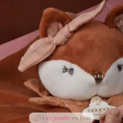 Doudou attache sucette Renard Mina rose 20 cm - Doudou et Compagnie