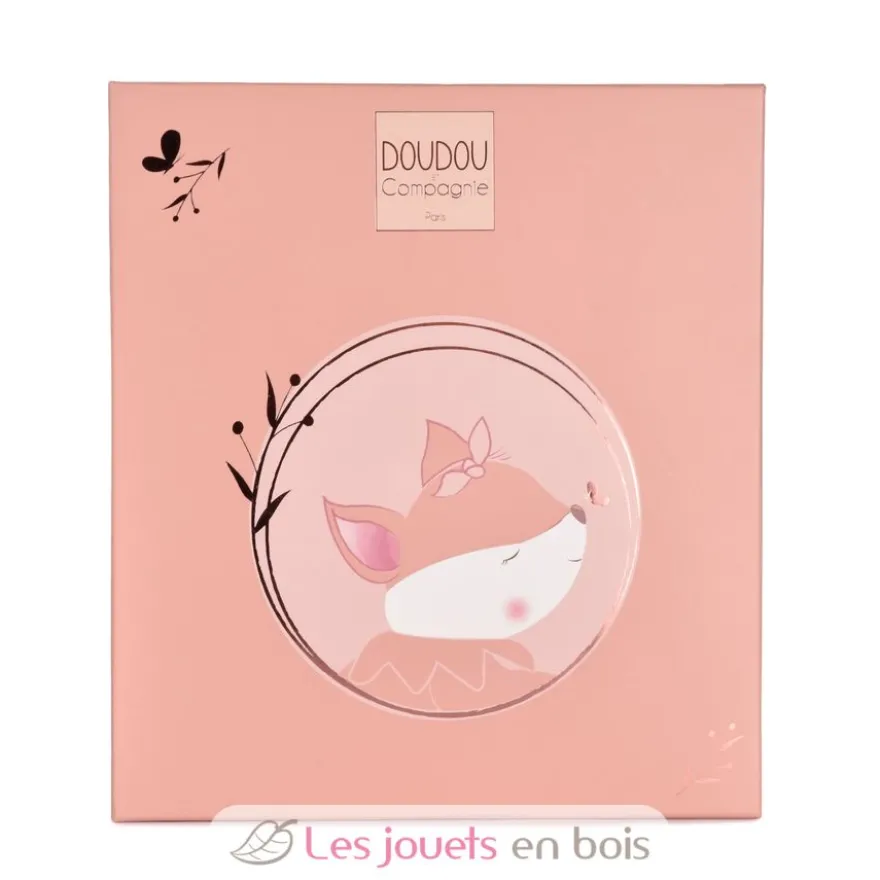 Doudou attache sucette Renard Mina rose 20 cm - Doudou et Compagnie