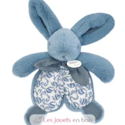 Doudou lapin bleu 18 cm - Doudou et Compagnie