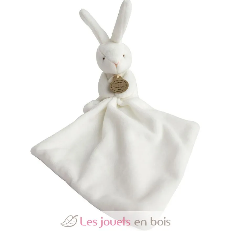 Doudou Lapin Mouchoir boite Fleur - Doudou et Compagnie