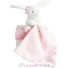 Doudou Lapin Mouchoir rose boite Fleur - Doudou et Compagnie