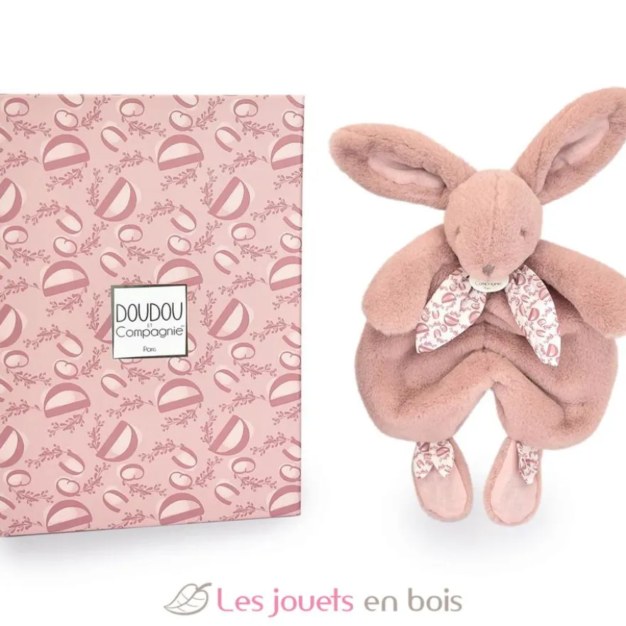 Doudou lapin rose poudré 29 cm - Doudou et Compagnie