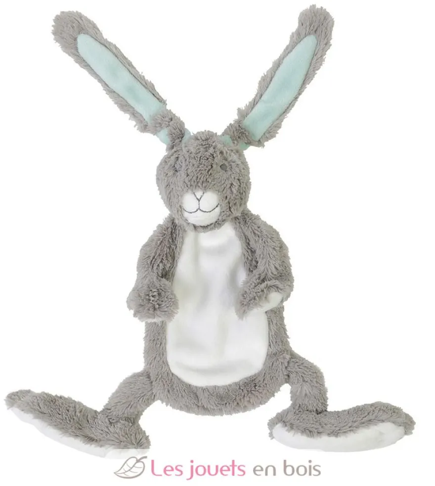 Doudou Lapin Twine gris 20 cm - Happy Horse