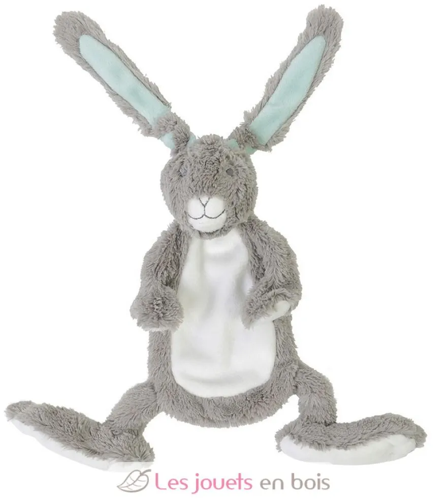 Doudou Lapin Twine gris 20 cm - Happy Horse