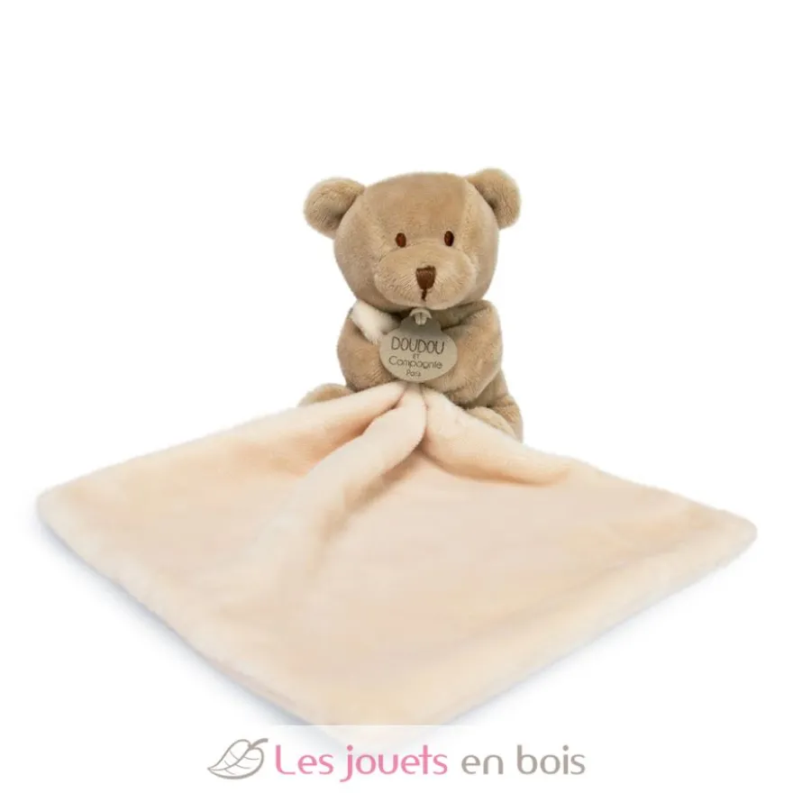 Doudou Ours Mouchoir boite Fleur - Doudou et Compagnie