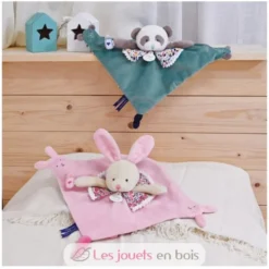 Doudou Panda avec marionnette à doigts 30 cm - Doudou et Compagnie
