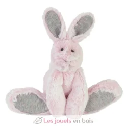 Doudou peluche lapin bleu 26 cm rose - Happy Horse