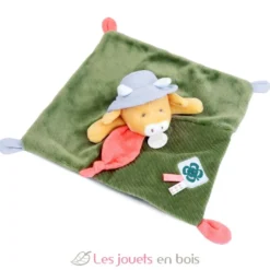 Doudou plat Aneth la vache vert 27 cm - Doudou et Compagnie