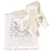Doudou plat pétales Ours Blanc 25 cm - Doudou et Compagnie