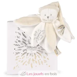 Doudou plat pétales Ours Blanc 25 cm - Doudou et Compagnie