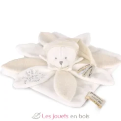 Doudou plat pétales Ours Blanc 25 cm - Doudou et Compagnie