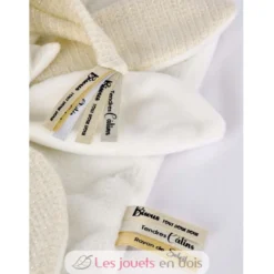 Doudou plat pétales Ours Blanc 25 cm - Doudou et Compagnie