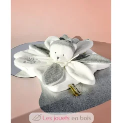 Doudou plat pétales Ours Gris 25 cm - Doudou et Compagnie