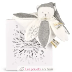 Doudou plat pétales Ours Gris 25 cm - Doudou et Compagnie