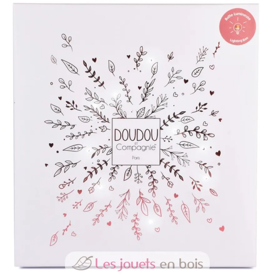Doudou plat pétales Ours Rose 25 cm - Doudou et Compagnie