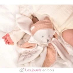 Doudou plat pétales Ours Rose 25 cm - Doudou et Compagnie