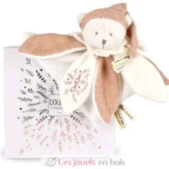 Doudou plat pétales Ours Rose 25 cm - Doudou et Compagnie