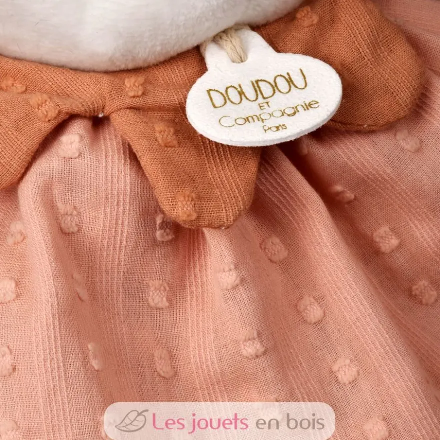 Doudou plat Renard Mina rose 29 cm - Doudou et Compagnie