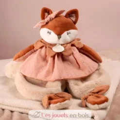 Doudou plat Renard Mina rose 29 cm - Doudou et Compagnie