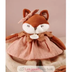 Doudou plat Renard Mina rose 29 cm - Doudou et Compagnie