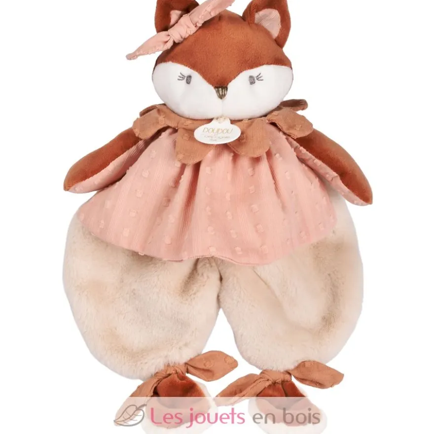 Doudou plat Renard Mina rose 29 cm - Doudou et Compagnie