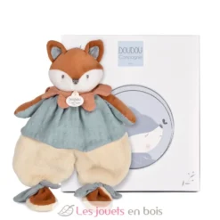 Doudou plat Renard Timo bleu 29 cm - Doudou et Compagnie