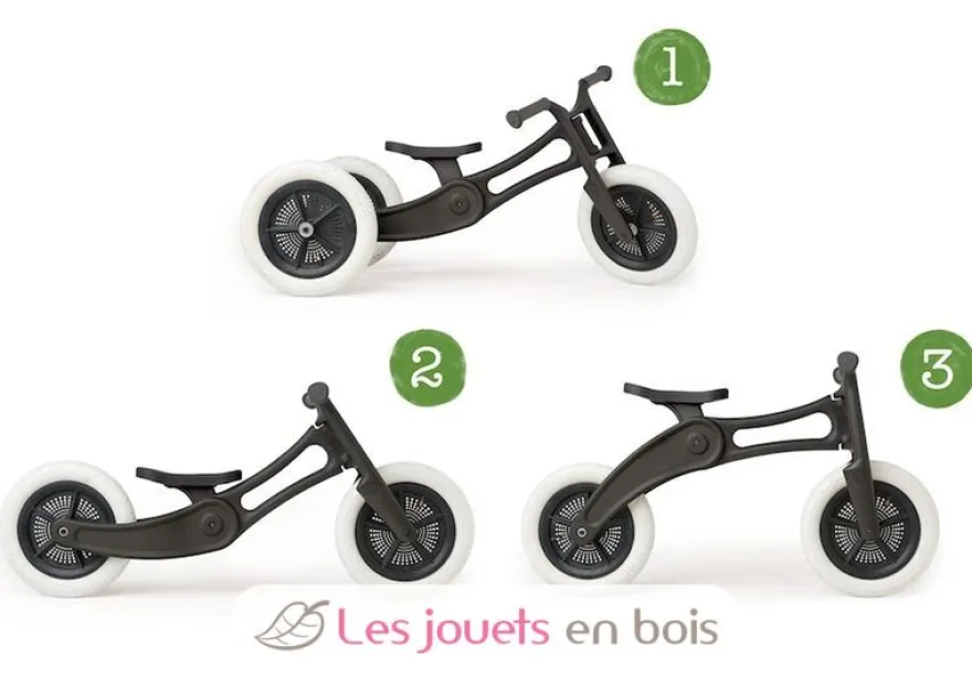 Draisienne Wishbone Recycled Edition noire 3 en 1 - Wishbone Design Studio