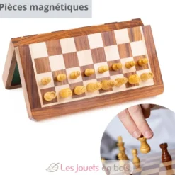 Echiquier pliant magnétique 30 cm Roi 56 mm - Bois - Wilson Jeux