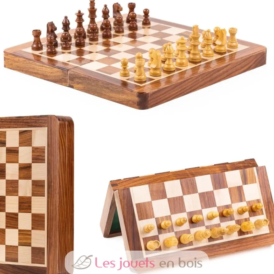 Echiquier pliant magnétique 18 cm Roi 31 mm - Bois - Wilson Jeux
